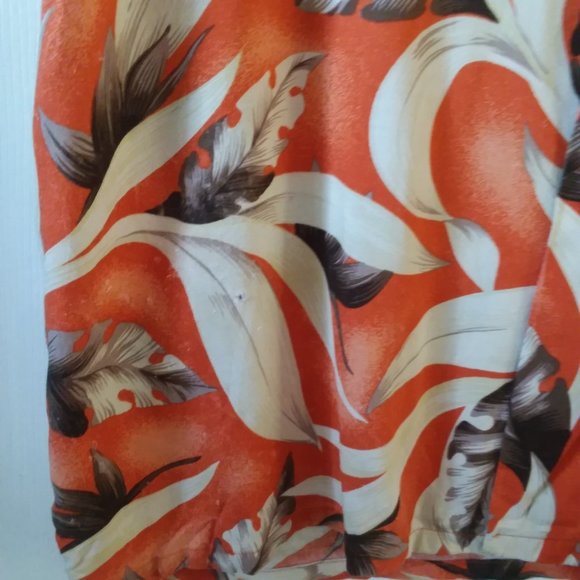 Orange tropical Hawaiian palm leaves men shirt XL - Picture 4 of 6